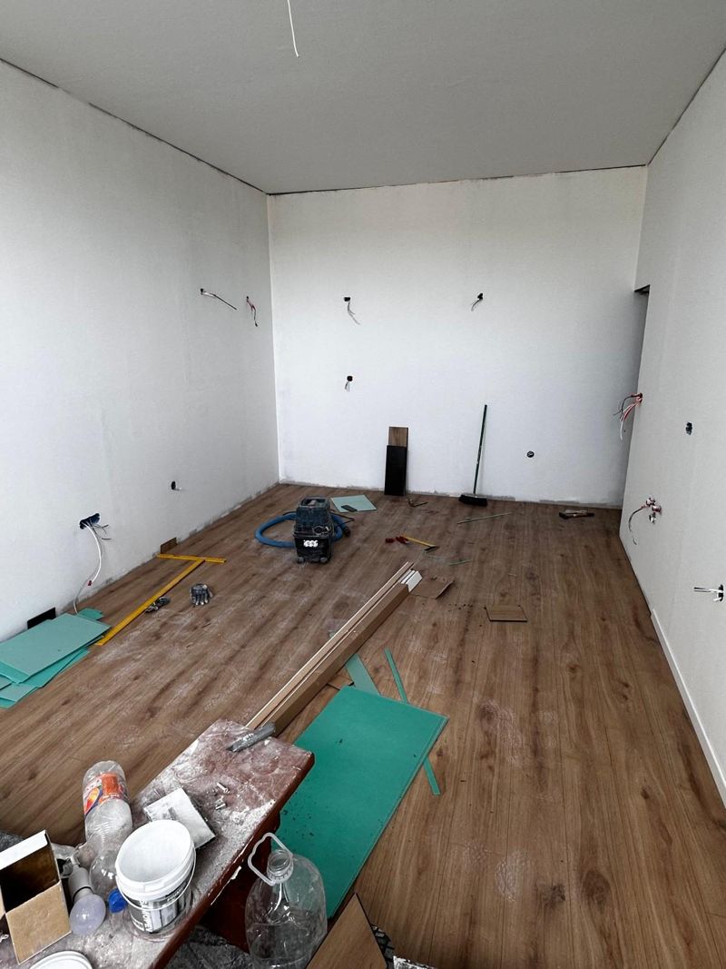 laminate floor kitchen prep